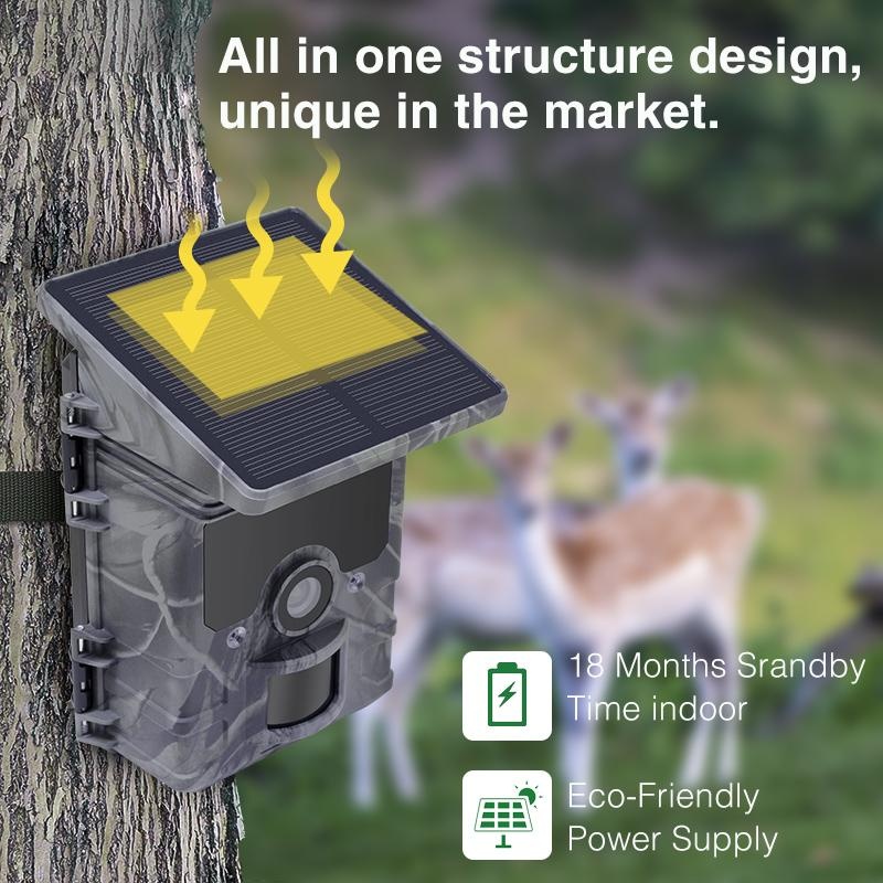 solar panel builit in trail camera